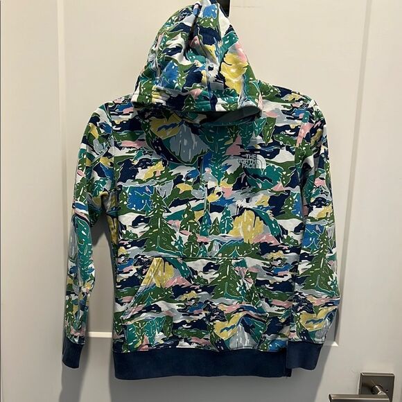 The North Face Youth Medium Jaiden Green Valley Allover Print Pullover Hoodie - Picture 3 of 12